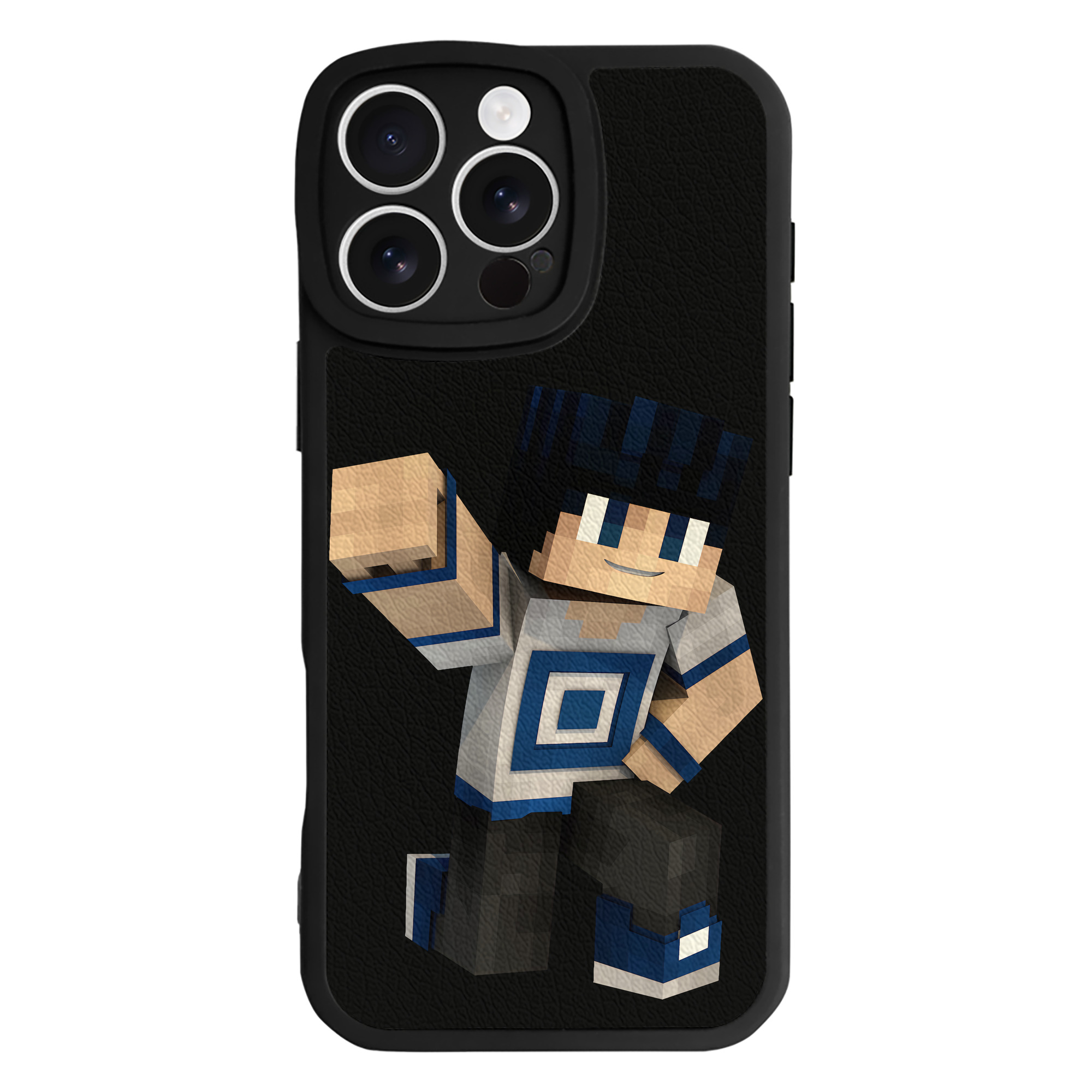 （画像用） マインクラフト ブロックの世界 Minecraft MC Block world 【iPhone 16シリーズ対応】シリコンスマホケース（レザー調） 材質：シリコン